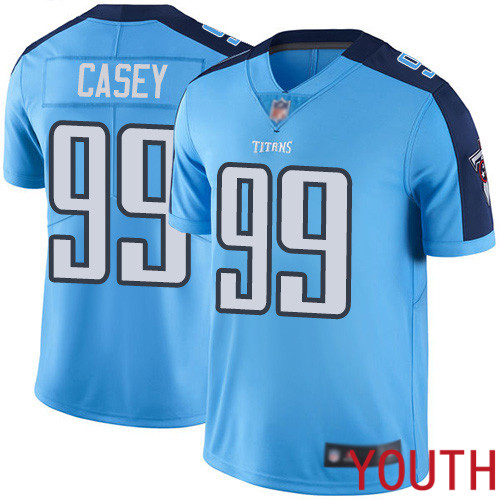 Tennessee Titans Limited Light Blue Youth Jurrell Casey Jersey NFL Football 99 Rush Vapor Untouchable